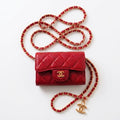 Mini sac cc bordeaux (doré)