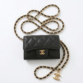 Mini sac cc noir (doré)