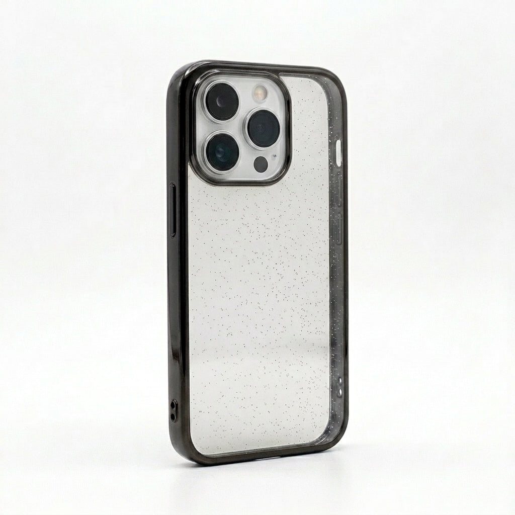 Coque iPhone noir scintillante